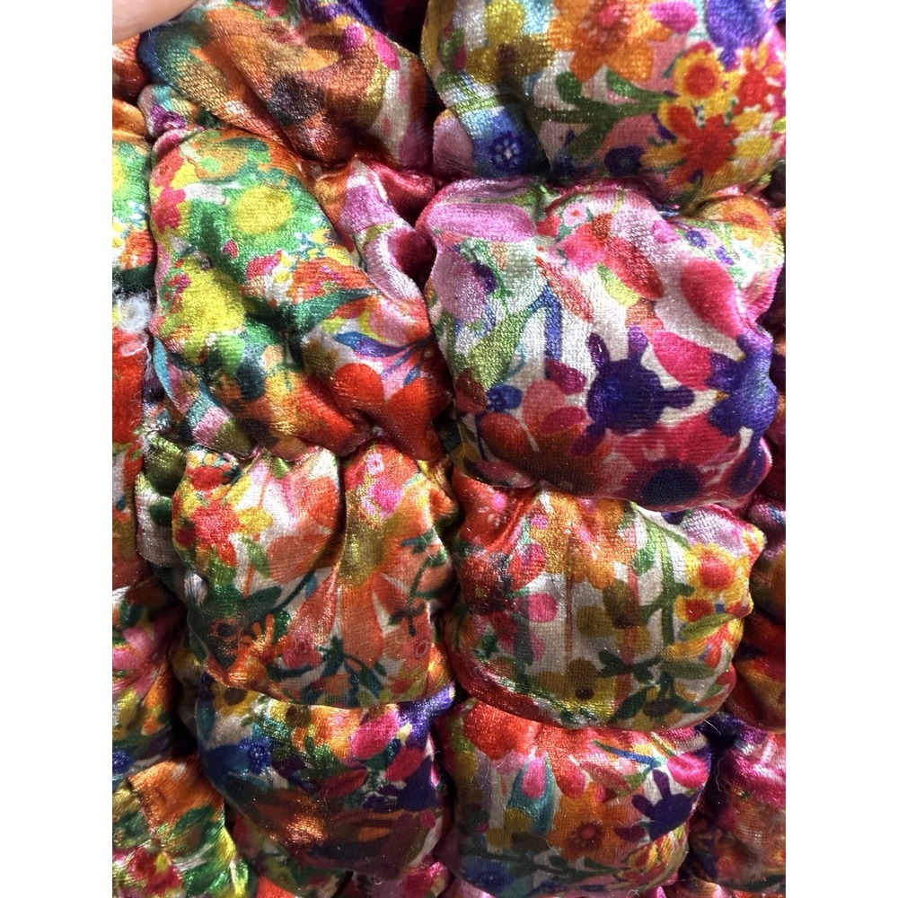 Natural Life Velvet Fit-It-All Large Floral Quilted Puffy Bag Boho Hippie NWT - Picture 8 of 10